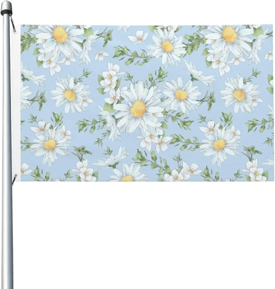 Daisies Flower And Wildflowers Flag 3x5 Ft Decorative Banner Durable Polyester Flag For Home Outdoor Indoor