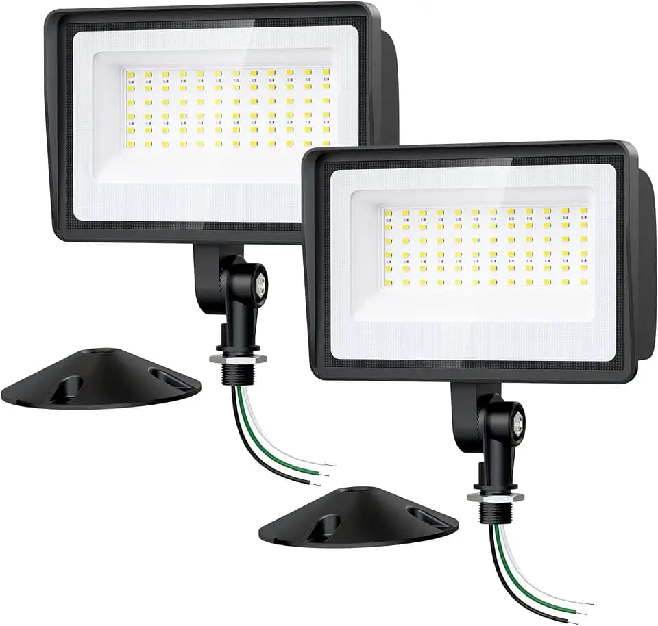 Onforu 65W LED Flood Lights Outdoor with Knuckle Mount, 7800LM Super Bright Garage Security Lights, IP66 Waterproof, 6500K Outside led Lights for Yard, Garage, Garden 2 Pack