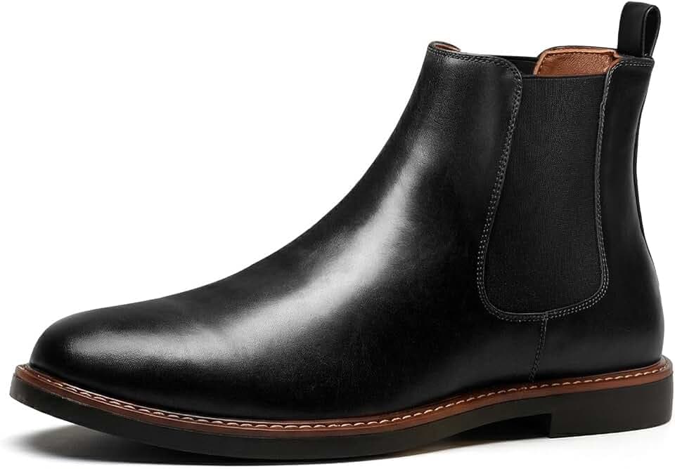 IXU Mens Chelsea Boots Slip on Casual Classic Dress Boot Pointed Toe Ankle Boots
