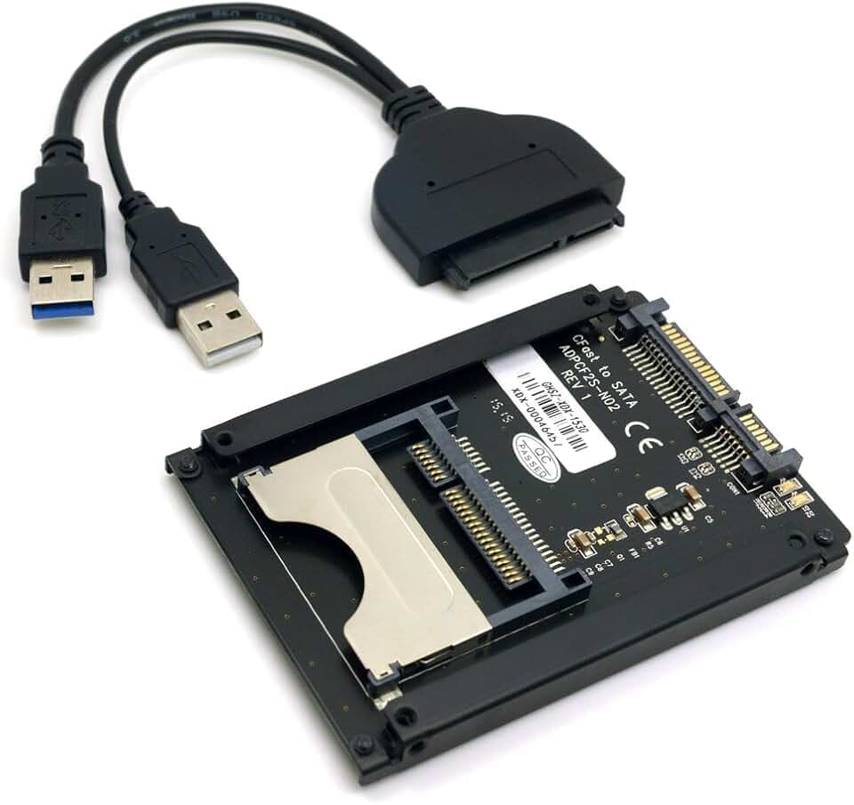 chenyang CFast Card Reader,CFast SSD to 22Pin SATA Adapter with SATA to USB 3.0 Data Power Cable