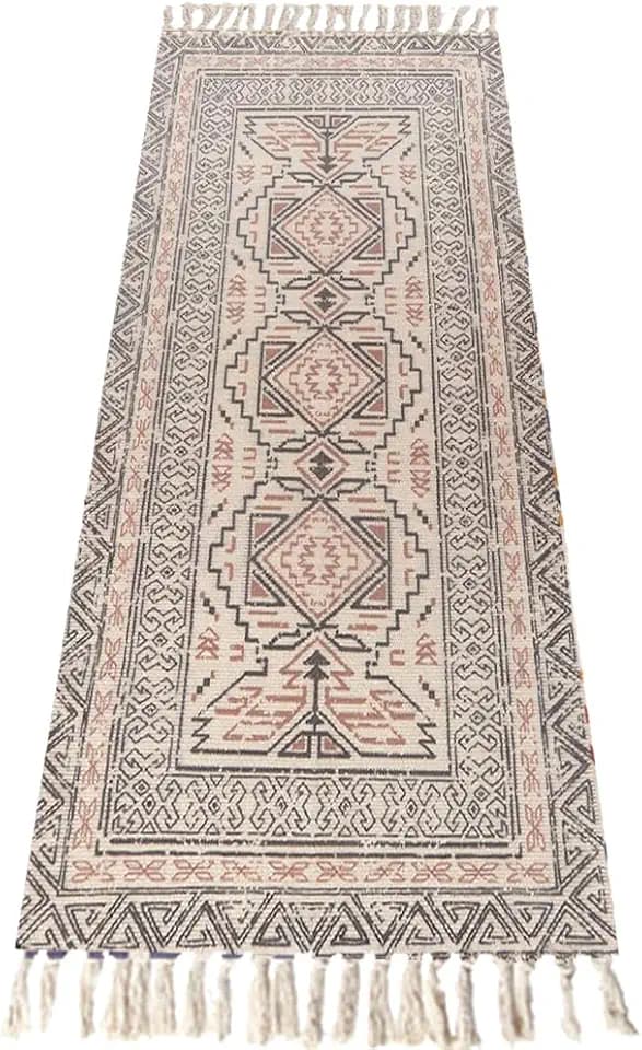 Cifupy Handmade Cotton Yoga Mat Non Slip Foldable Lightweight Exercise Rug