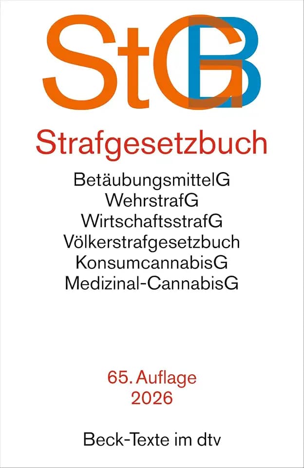 Strafgesetzbuch: mit Einführungsgesetz, Völkerstrafgesetzbuch, Subventionsgesetz, Wehrstrafgesetz, Wirtschaftsstrafgesetz, Betäubungsmittelgesetz, ... dem Jugendgerichtsgesetz, (Beck-Texte im dtv)