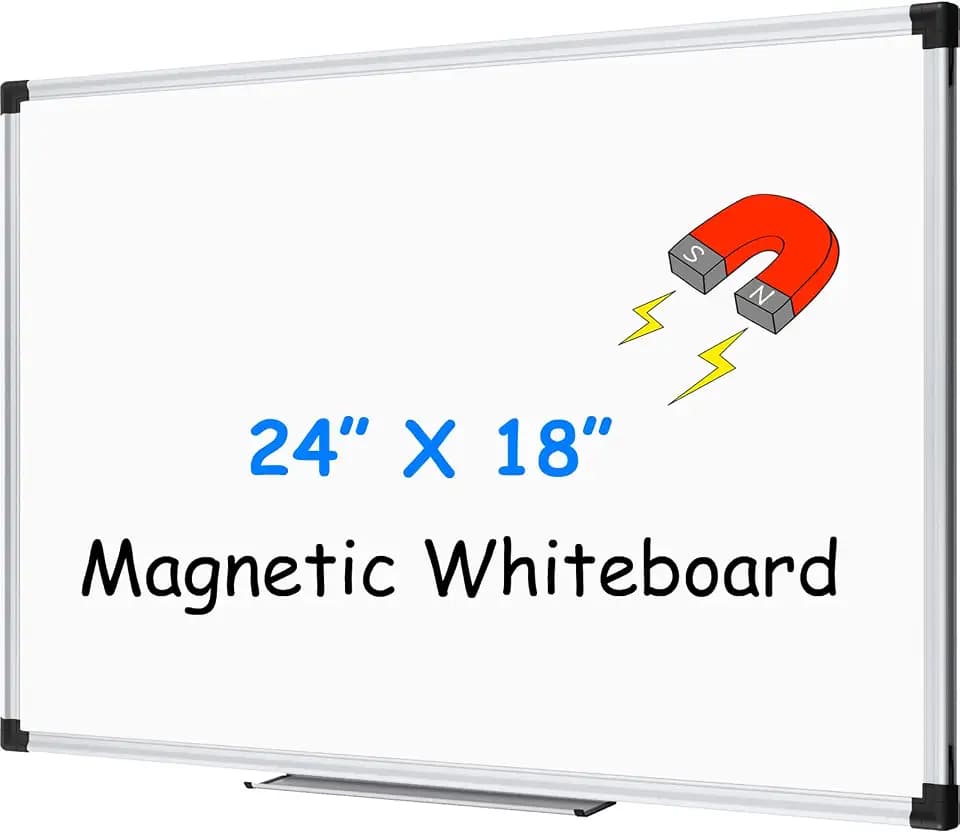 XBoard Magnetic Whiteboard 24 x 18 Inch, Dry Erase Board with Aluminium Frame for Home School Office