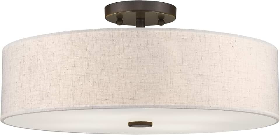 Livex Lighting 52136-92 Meridian 4-Light Ceiling Mount, English Bronze
