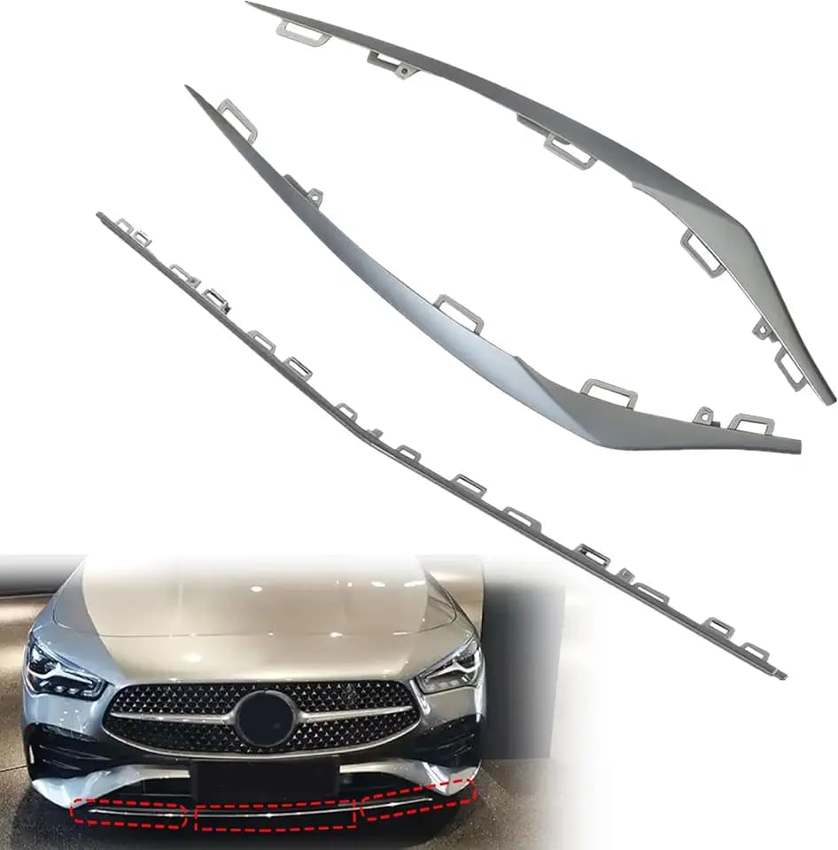 XQSMWF 3Pcs Front Bumper Molding Set Fit for Mercedes Benz W117 CLA 2016-19