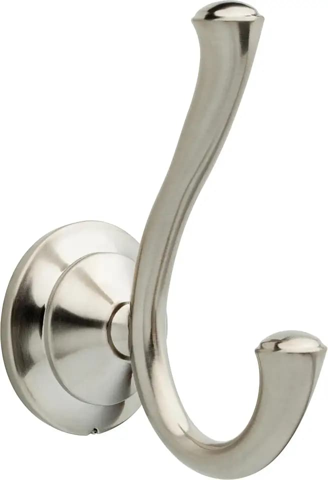 DELTA FAUCET Linden Doppel-Handtuchhaken zur Wandmontage, aus Edelstahl, glänzend, Badzubehör
