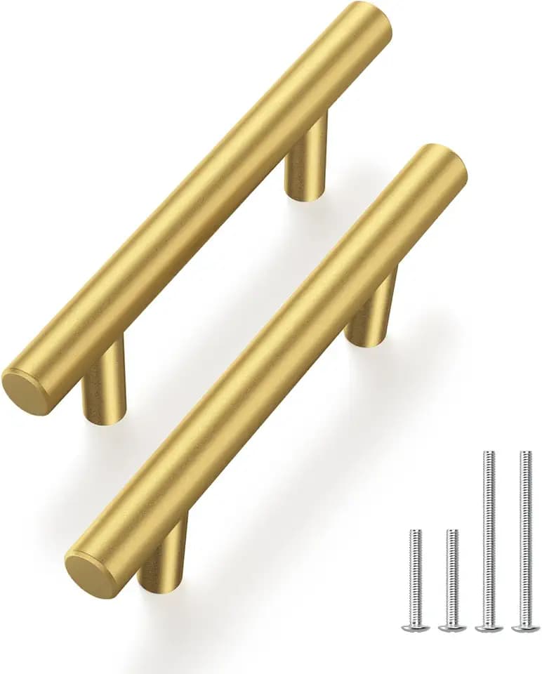 Haliwu 30 Pack 3in Gold Cabinet Handles for Kitchen Cabinet Handles