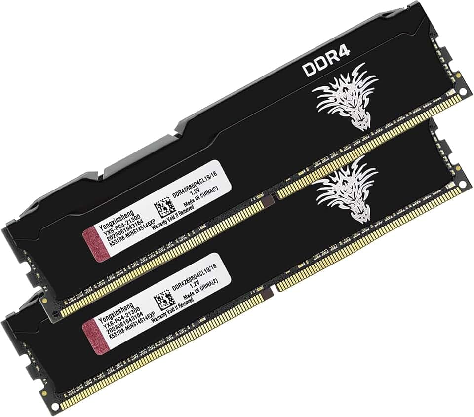 Yongxinsheng DDR4 2666MHz 32GB Kit (16GBx2) Desktop RAM PC4-21300 UDIMM Non-ECC Unbuffered 1.2V 288-Pin CL19 PC Computer Memory Upgrade Module Arbeitsspeicher