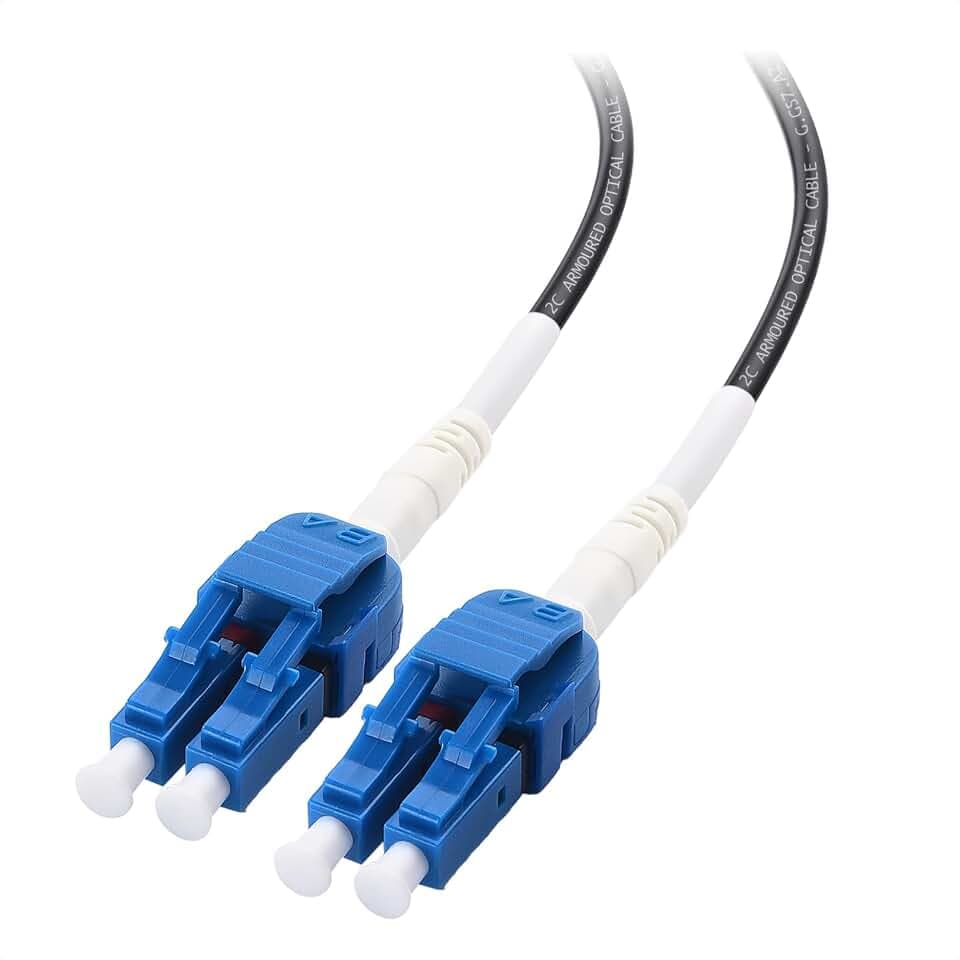 Cable Matters Outdoor Armored OS2 LC to LC Fiber Patch Cable, 100ft / 30.4m