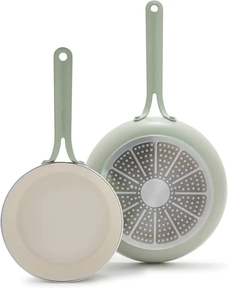 GreenPan Nova 2 Piece Ceramic Nonstick Frying Pan Set, Pistachio Green