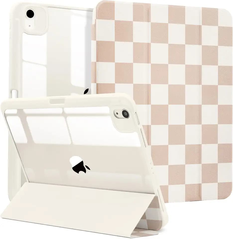 MrARTIST for iPad Air 13 Inch case M4/M3/M2 Pro 12.9, Pencil Holder, Plaid