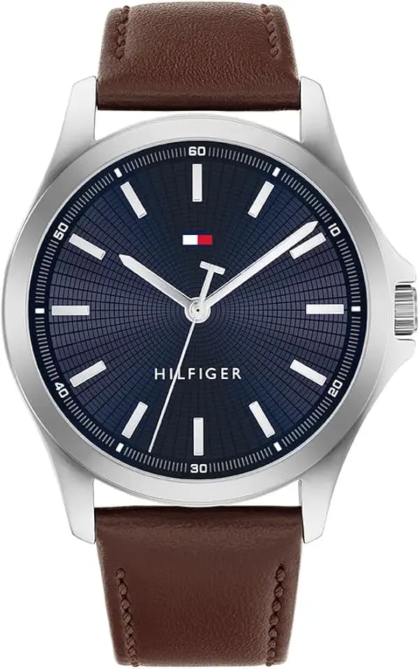 Tommy Hilfiger Bruce Analog-Quarzuhr für Herren mit Silikon- und Edelstahlarmband