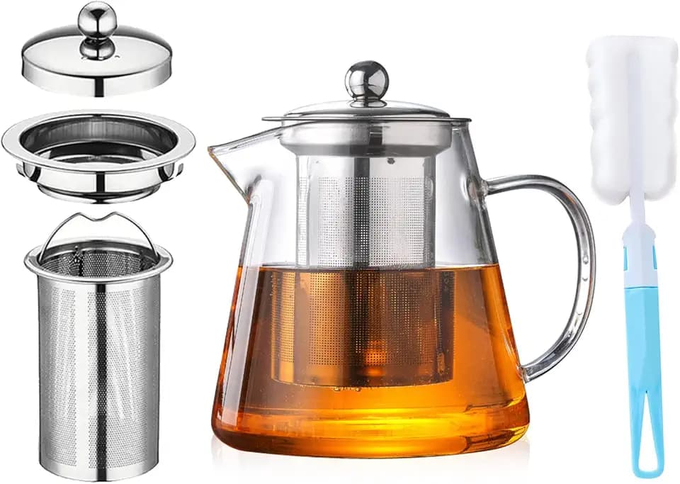 550ML Runden Teekanne Glas, [Upgrade-Stil],Mit Abnehmbar Siebeinsatz