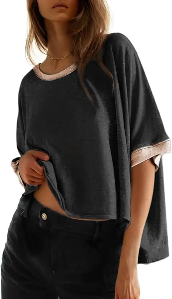 Dokotoo Oversized Tops Summer Shirts 2026 Fall T Shirts for Women Basic Tee