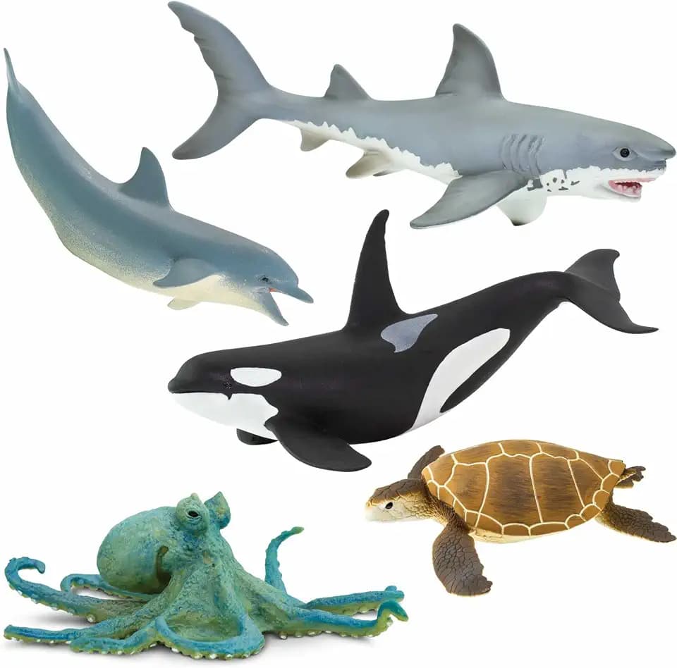 Safari Ltd. Sea Animal Toy Set - 5 Ocean Figurines for Kids Ages 3+