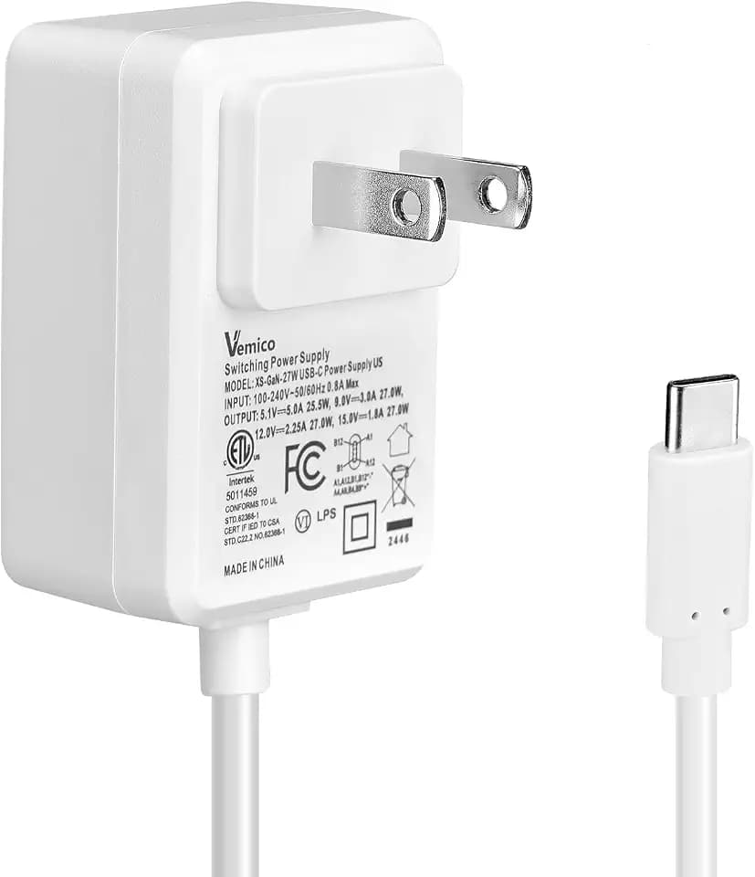27W Power Supply for Raspberry Pi 5 16GB/8GB/4GB/2GB 5.1V 5A GaN USB-C Power Adapter
