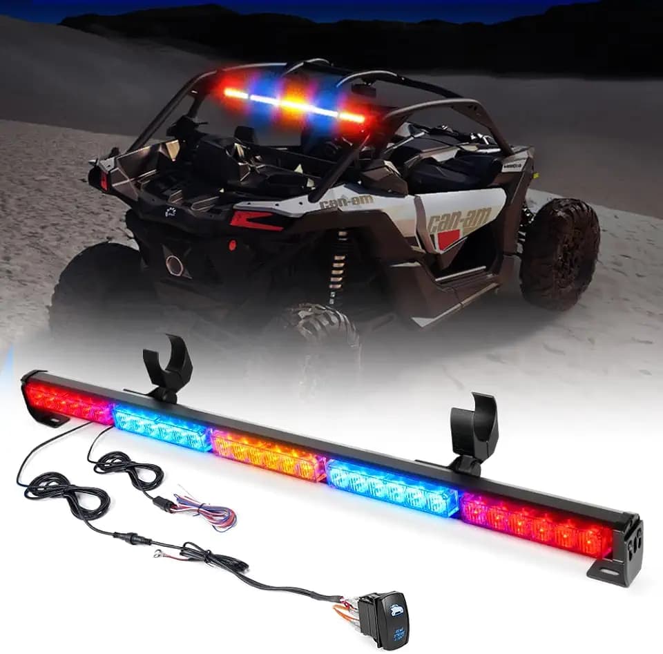 Xprite 30" LED Chase Strobe Light Bar, Offroad Safety Flashing Lightbar