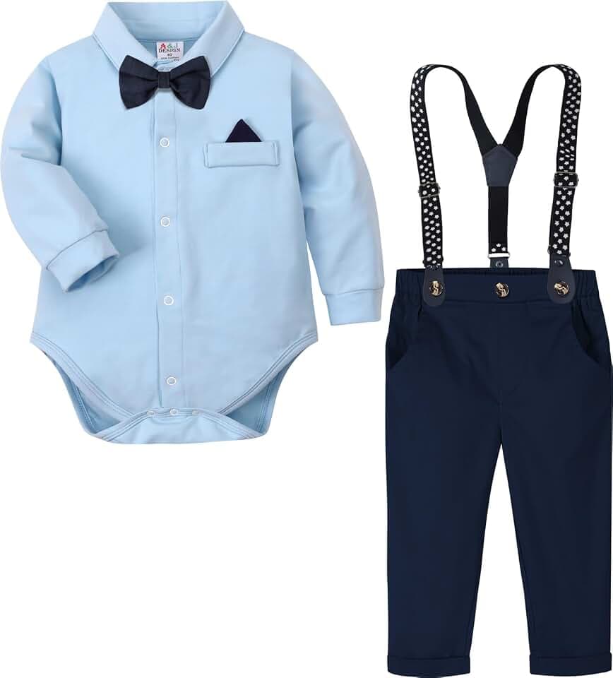 mintgreen Baby Anzug Junge, Formelles Outfit Taufanzug Gentleman Smoking Shirt & + Hose