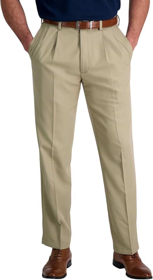 Haggar Men's Classic Fit Cool 18 Pro Pleated Golf Pant