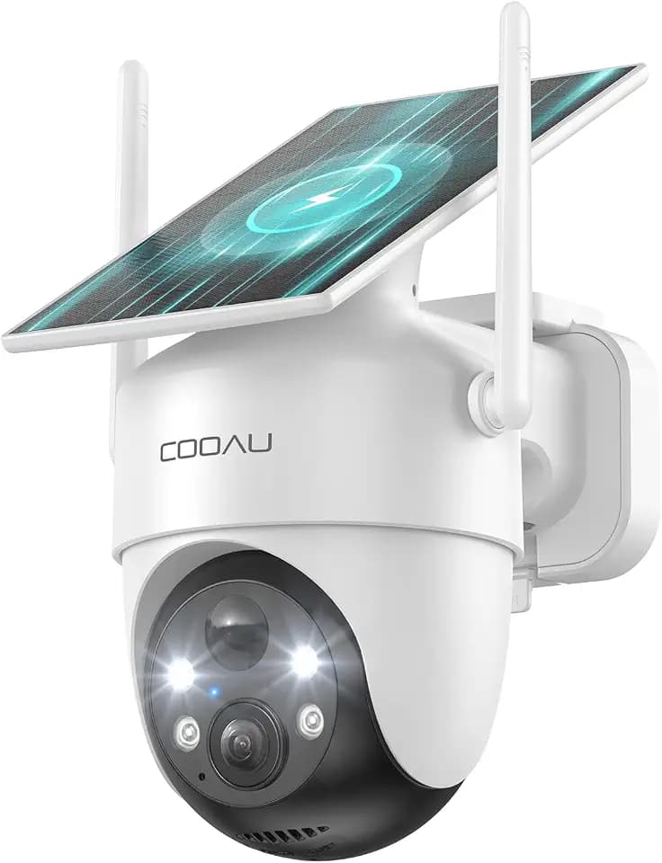 COOAU 2K Überwachungskamera Aussen Akku Solar-Outdoor Kamera Überwachung