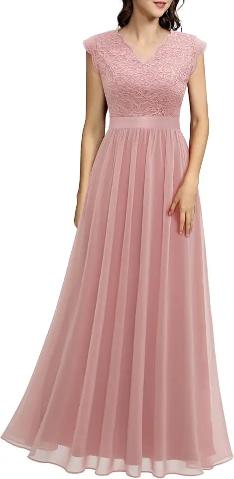 Dressystar Damen Abendkleid Lang Elegant für Hochzeit Maxi Ballkleider