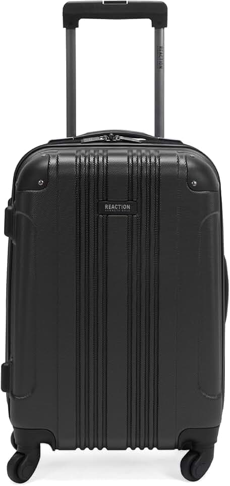 Kenneth Cole REACTION Out of Bounds Lightweight Hardshell 4-Wheel Spinner Luggage, Charcoal, 20-Inch Carry On