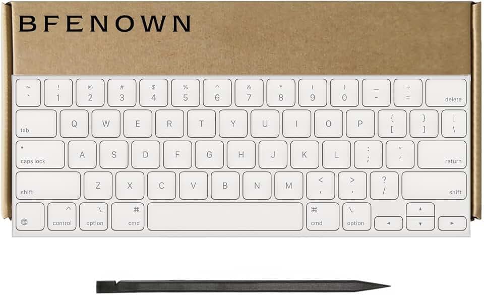 Replacement QWERTY US English keycaps Keys for iPad Pro 13 inch A2480 (3rd, 4th, 5th and 6th gen) and iPad Air 13 inch (M2) Magic Keyboard (White)