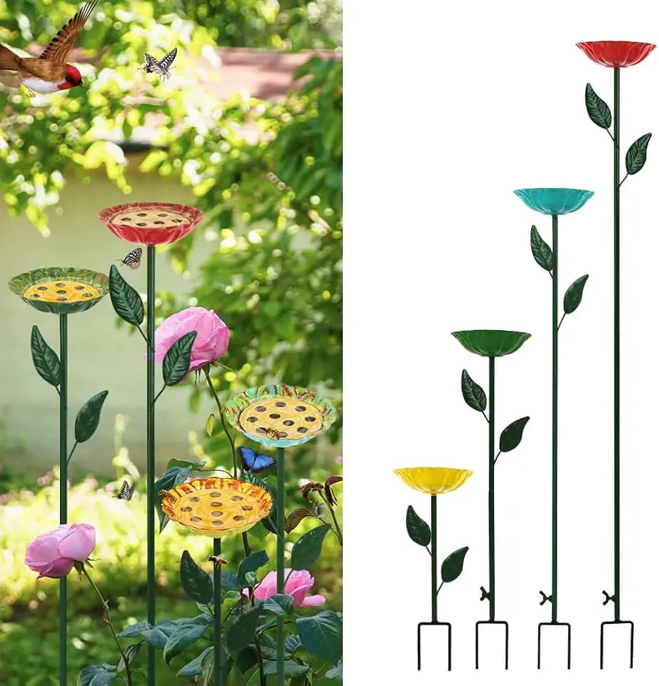 DREAMSOUL 4 Pack Bee Watering Station, Small Bird Bath for Bees Butterflies