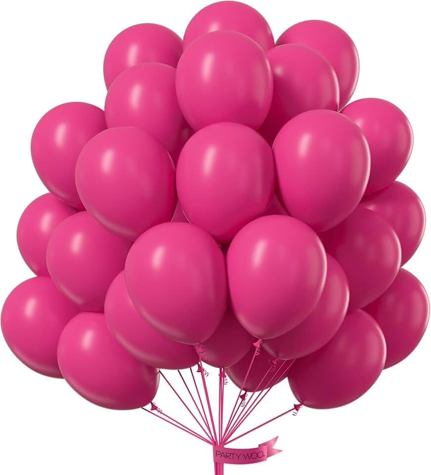 PartyWoo Hot Pink Balloons 50pcs Magenta Fuchsia Color 12 Inch