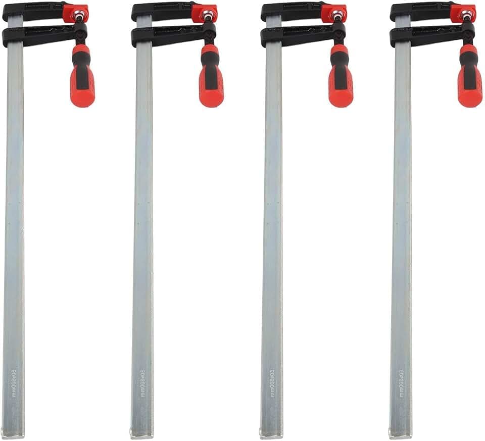 Schraubzwinge 600mm Einhand Schraubzwingen Set 4-teilige 80 x 600 mm Zwingen Set Temperguss-Schraubzwinge für DIY Carpentry Woodwork