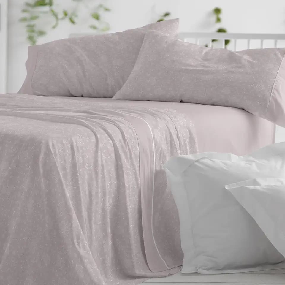 Burrito Blanco | Bettwäsche aus Baumwollflanell | Bett von 135 cm (+ verfügbare Größen) | Design 575 | Farbe Nude (135 x 190/200 cm)