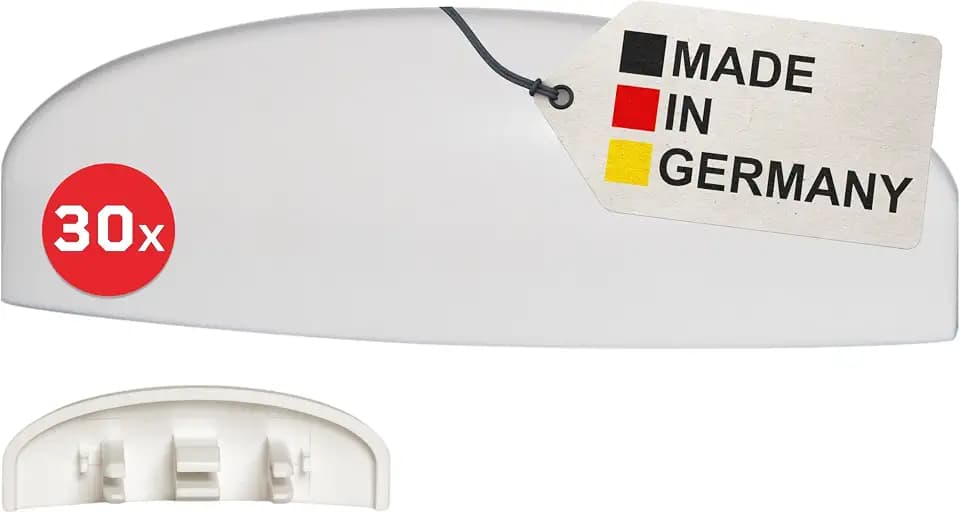 BAUHELD Fenster-Wasserschlitzkappen 25-30 mm [30 Stück] - Made in Germany - Abdeckung gegen Kondenswasser an Lüftungsschlitz Löcher - Abdeckkappen aus Kunststoff - Als Insektenschutz - Weiß