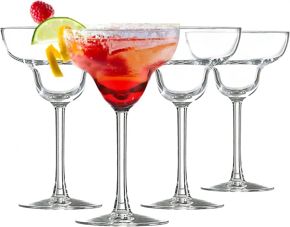 alpina Margarita Gläser Set 4 Stück - Cocktailgläser für Margarita Und Exotische Getränke - Klarglas - 250 ml, Durchsichtig