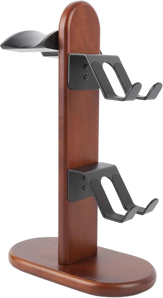 TICFOX Controller-Halterung, Gaming Kopfhörer Ständer, Kopfhörer Halterung Halter aus Holz mit Kopfhörerhalterung, Universelles Schreibtischzubehör, für Controller und Smartphones/Tablets
