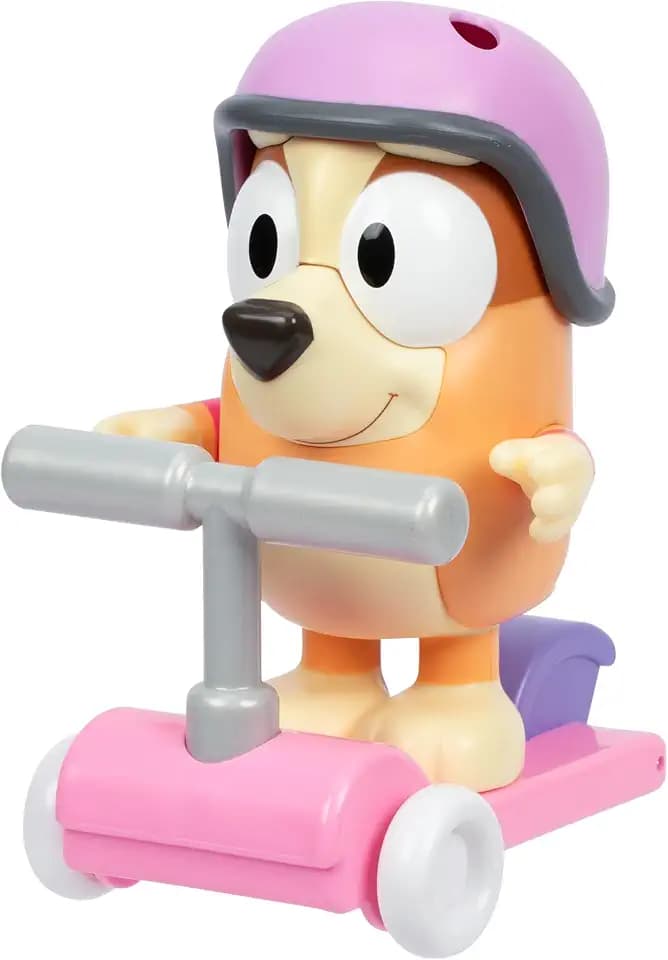 Bluey Chat Mates and Accessory Scooter Bingo Figurine Playset, Articulated, Kids Figurines with 10 Phrases, Interactive Play Figure Toys for Ages 3+