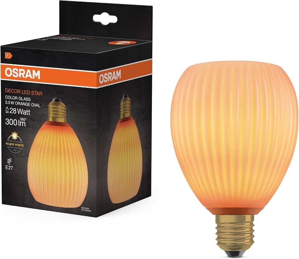 DECOR LED LAMP IN COLOURED GLASS IN COLOURED GLASS OVAL ORANGE