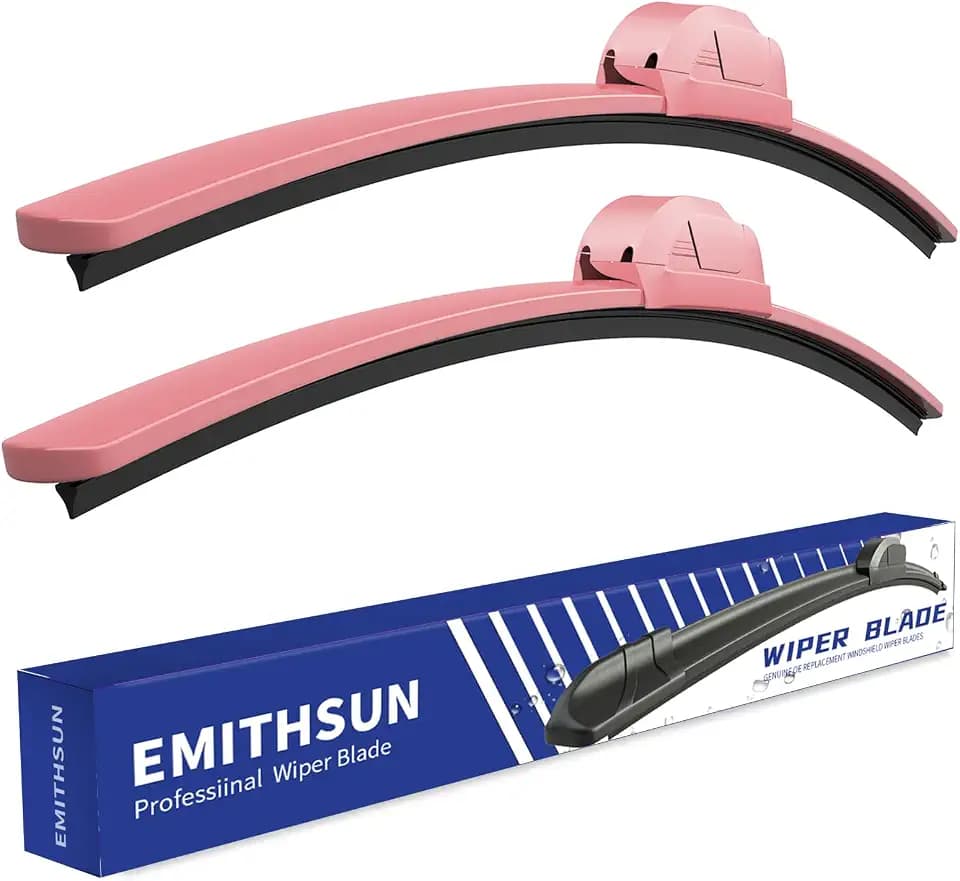 OEM QUALITY 24" + 19" Premium All-Seasons Durable Stable And Quiet Sakura Pink Windshield Wiper Blades (Set of 2)