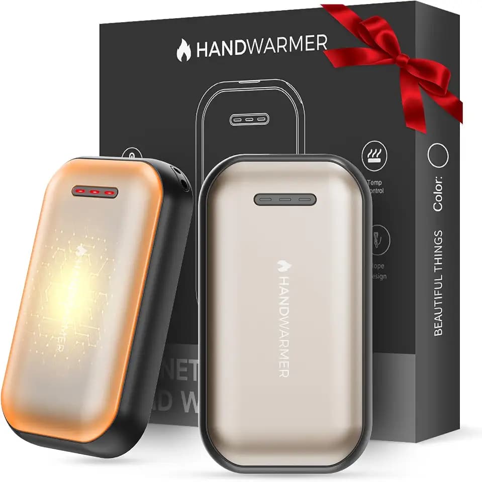 Fitabok Handwärmer Elektrisch 2-Pack – 6000mAh Magnetischer Taschenwärmer, USB-C Elektrische Handwärmer Wiederaufladbar Schnellheizung, 3 Heizstufen Bis 55°C, für Outdoor, Camping, Golf, Raynaud