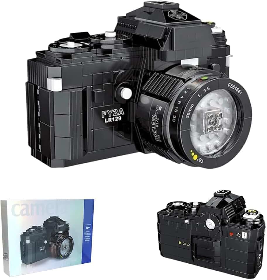 Kreativ Digital Kamera Bausteine Bausatz, 627 Teile SLR Camera Bausteine Spielzeug, Retro Digitalkamera Bausätze Modellbausatz, Geschenk für Erwachsene und Jugendliche ab 16 Jahren