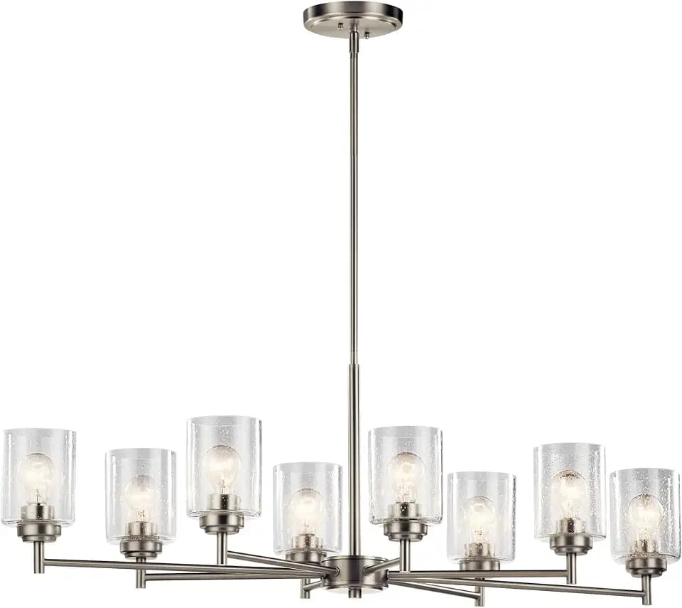 Kichler Winslow 8-Light Oval Chandelier Light, Brushed Nickel