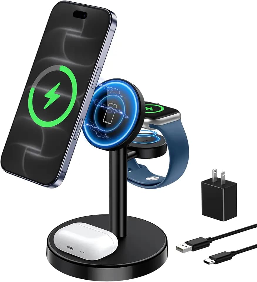 Aeinidi 3 in 1 Fast Wireless Charging Station for Apple MagSafe Charger