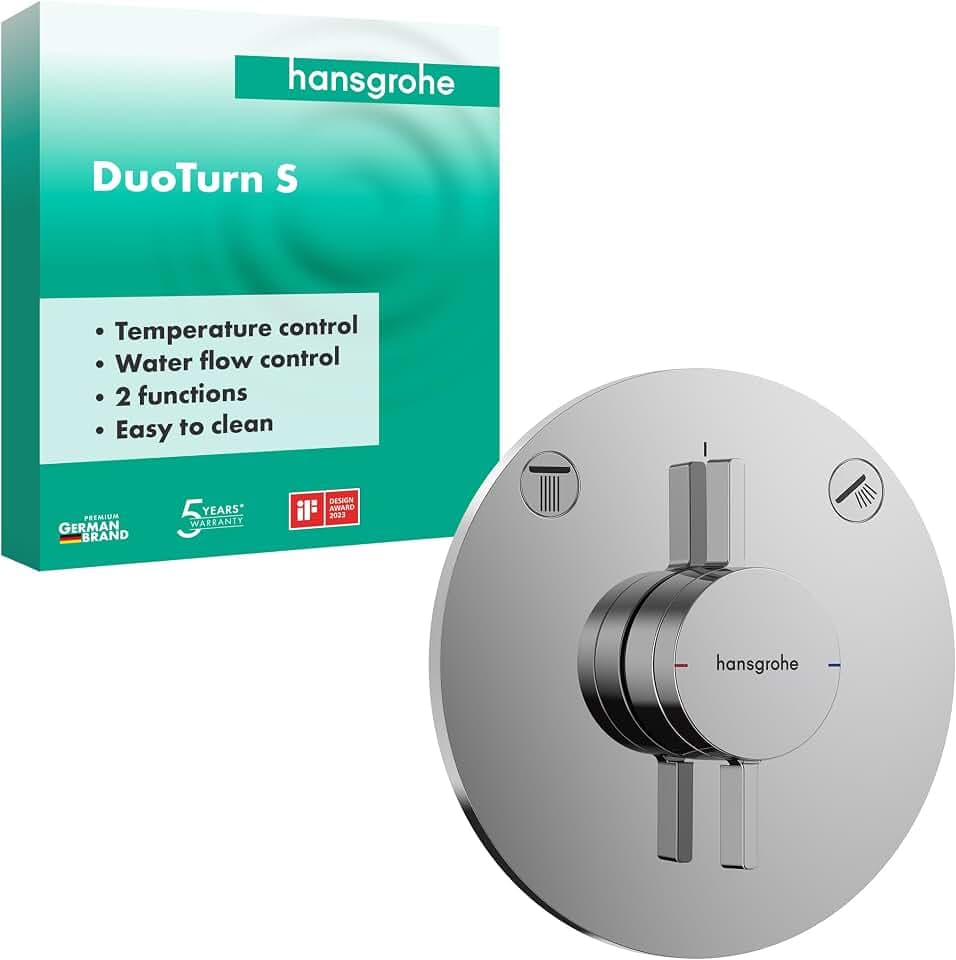 hansgrohe DuoTurn S - Duscharmatur Unterputz für 2 Verbraucher, Mischbatterie Dusche rund, Einhebelmischer für iBox universal 2, Chrom