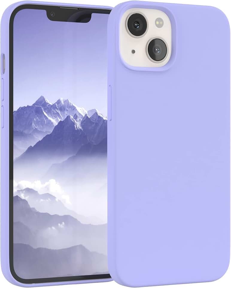 EAZY CASE Premium Silikon Handyhülle kompatibel mit iPhone 13 Slimcover mit Kameraschutz und Innenfutter, Silikonhülle, Schutzhülle, Bumper, Handy Case, Hülle, Softcase, Lavendel Lila