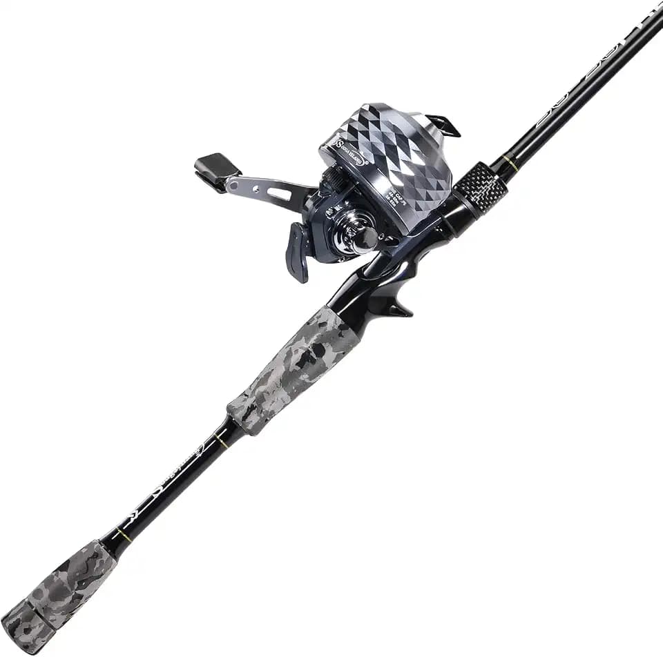 Sougayilang Spincast Reel and 2-Piece Fishing Rod Combo, Durable Fishing Rod with EVA Handle, Anti-Reverse Reel with Pre-Spooled