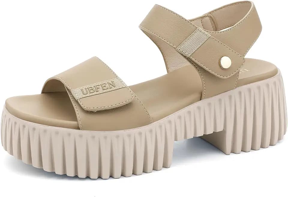 UBFEN Womens Platform Sandals Chunky Wedge Heel Comfortable Arch Support