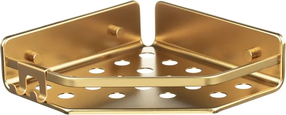 TATAY Duschablage Aluminium mit Schrauben Duschablage Ohne Bohren Eckig | Duschablage Badezimmer | 20x5,5x20 cm | Ohne Bohren | Aluminium korrosionsbeständig | Effizienter Wasserablauf