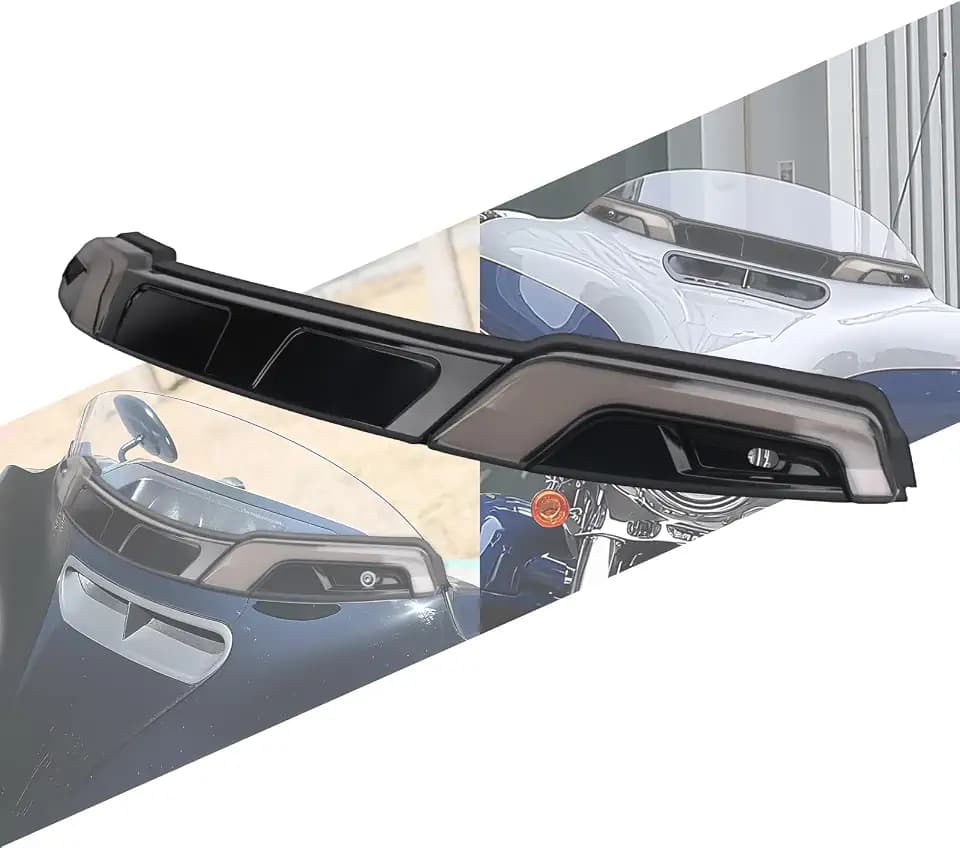 LED Windshield Trim Light Running Turn Signal Compatible with Harley Touring Electra Glide Street Glide Ultra Limited Tri Glide 2014–2025 (Black)