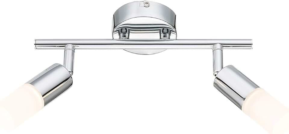 WOFI Deckenleuchte, 2-flammig Atkins 2 x LED / 5 W, 8 x 18 x 36 cm, 3000 k, 400 lm, Energieeffizenzklasse A+, chrom 7729.02.01.0000