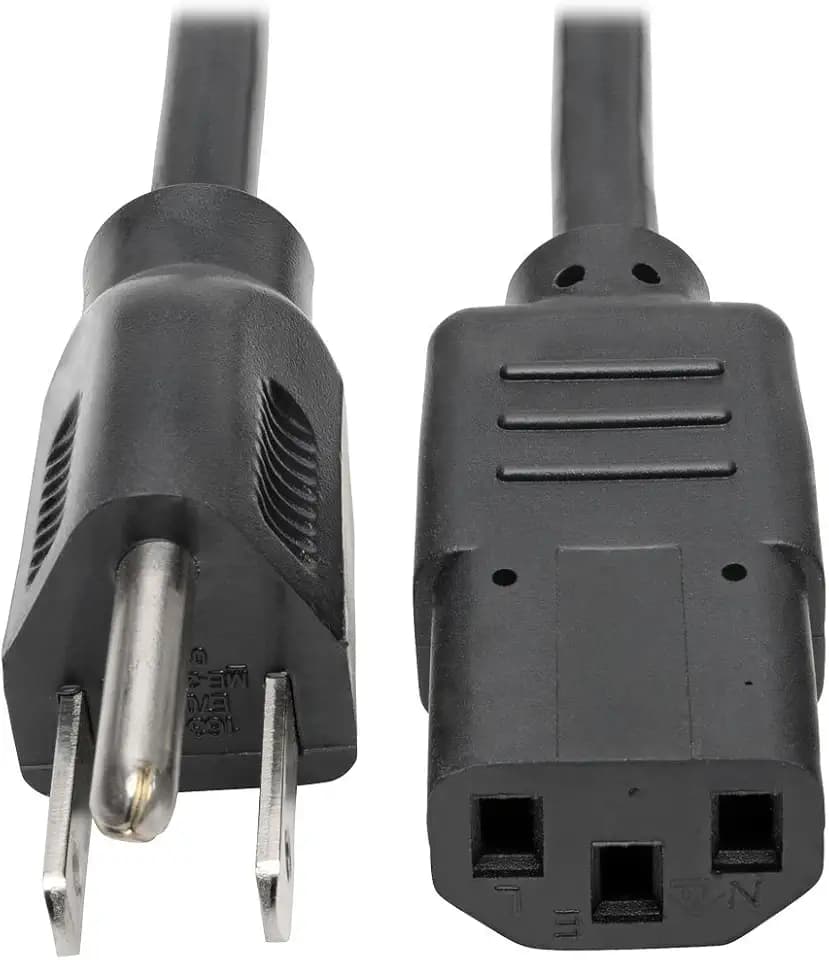 Tripp Lite Standard Computer Power Cord 10A,18AWG (NEMA 5-15P to IEC-320-C13) 10-ft.(P006-010) black