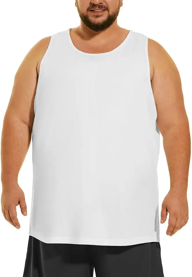 HODOSPORTS Big & Tall Mens Cotton Undershirts Sleeveless A-Shirts 2XL-6XL